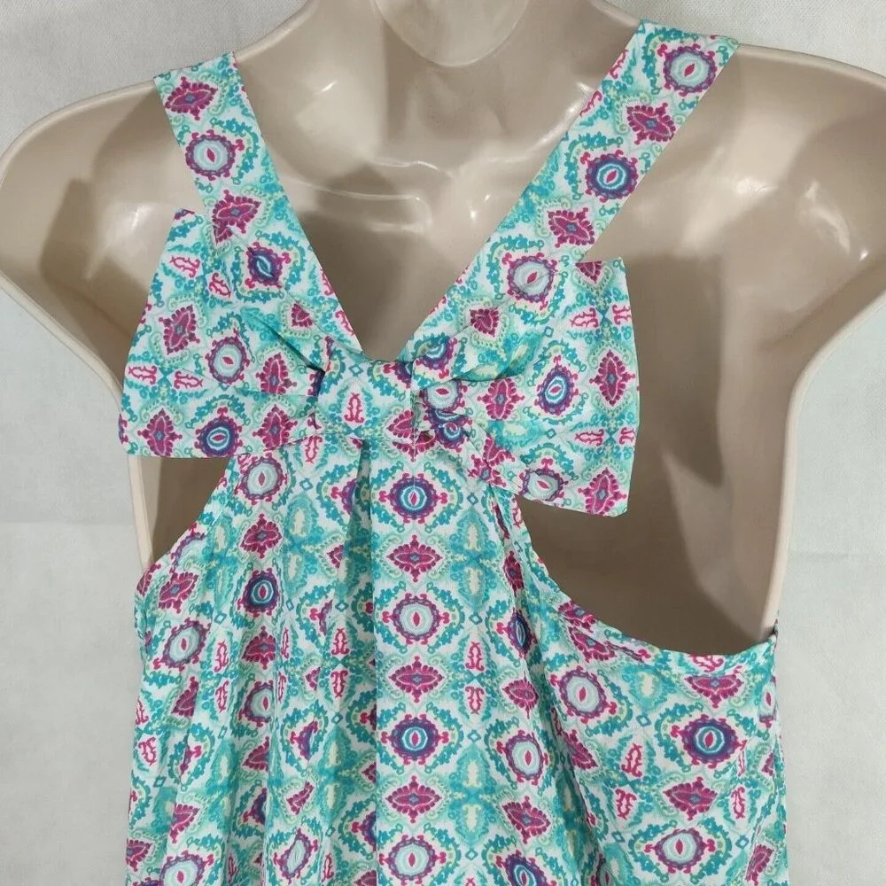 Altard State Blue-Green Printed Tank Top Racerback Bow Women Size M NEW - Picture 6 of 8